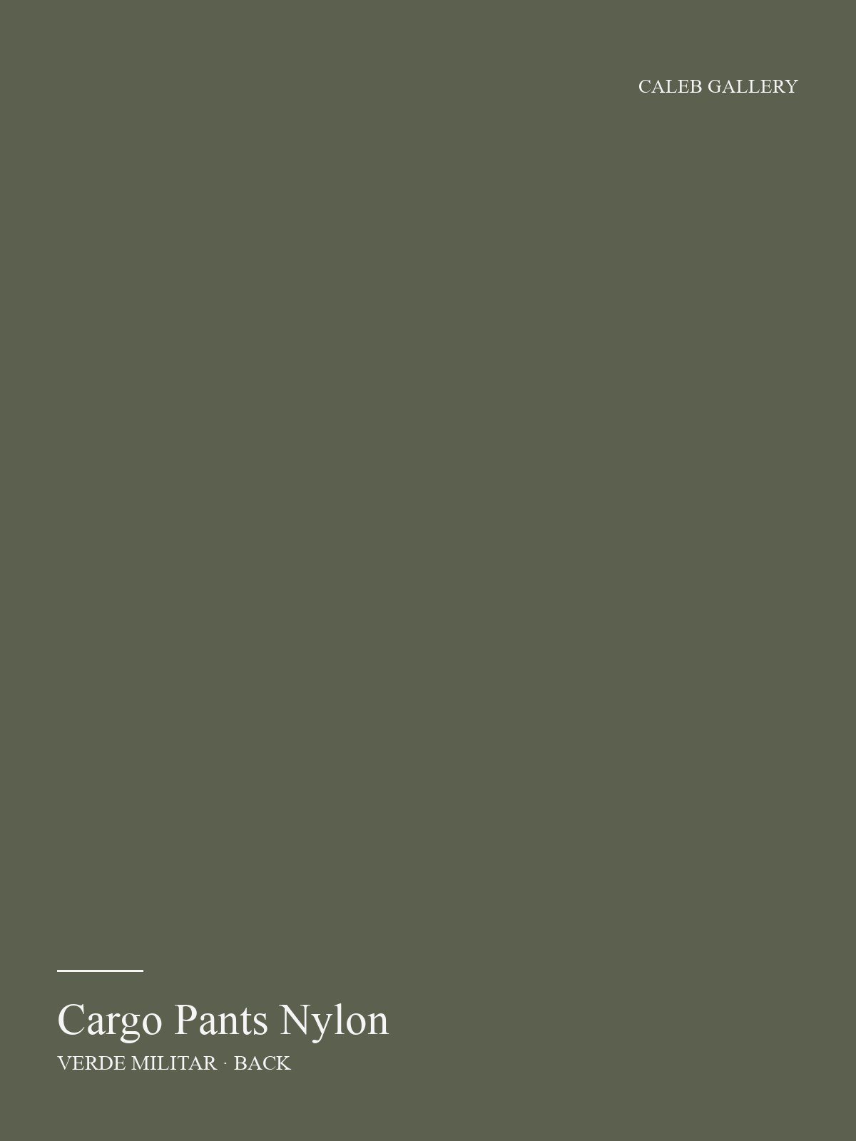 Cargo Pants Nylon color Verde militar, vista trasera